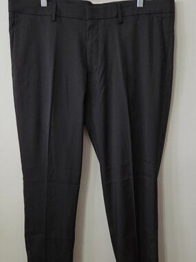 Reaction Kenneth Cole Men's Dress Pants 38x30 Black Stretch Flat Front